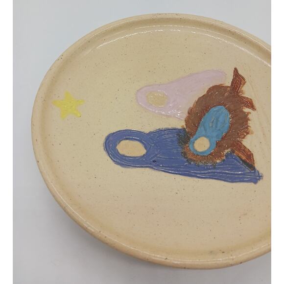 Art Pottery Bowl Christmas Nativity Scene Joesph Mary Jesus Linda Loo Studio - Picture 6 of 12